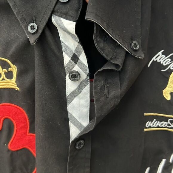 🔥 VIVA & ESKUDA Dubai Polo Team - Black LS Button Down Shirt Men Sz Medium - EU - Picture 9 of 14